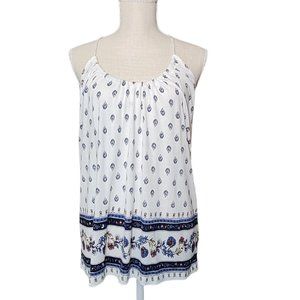 Women's Old Navy Tank Top White & Blue Paisley Size S  NWOT